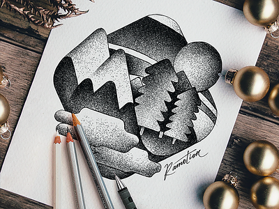 Merry Christmas 🎄 christmas mood drawing traditional art exploration sketch illustration greyscale work hand sketches ink artwork new year eve pencil paper practice fun skill exploration tree dots mountain word mark