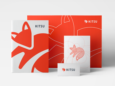 Kitsu Branding Assets animal illustration branding identity creative logo design inspiration digital logo elegant logo flat illustration flat logo design fox fox logo illustration logo logo designer logo presentation logomark minimal logo minimalist logo design ramotion simple logo vector illustration