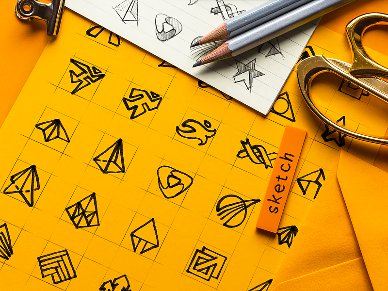 Dynamic Elements Exploration for a Fitness App early logo idea app icon sketch visual identity brandbook sport branding dynamic shape illustration grid metaphor sharp motion action combination hand drawn art brand exploration concept ios mobile application fitness app icon