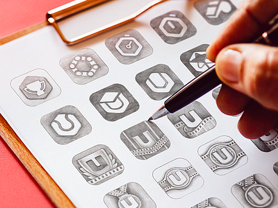 Ubersense App Icon Sketches mobile application startup branding visual identity