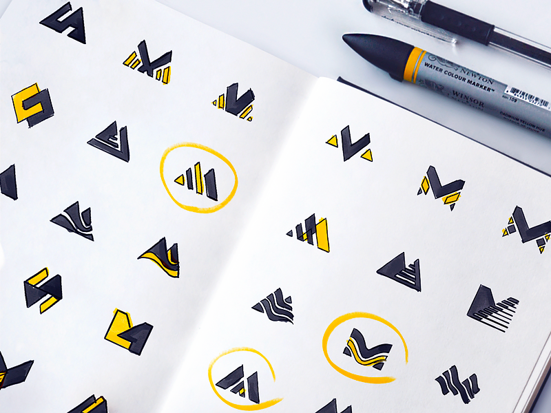 Mithrilx Sketching Stage logotype symbol mark draft shape exploration hand-drawn options mithrix service brand cryptocurrency website branding website logo design traditional art shapes brand identity designer blockchain service logomark geometric sign mark color pallete padding logo construction brandbook