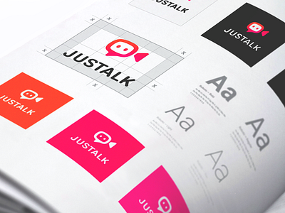 Justalk Brand Identity app icon branbook brand style branding design guide icons identity ios app mobile app design startup branding style guide typeface