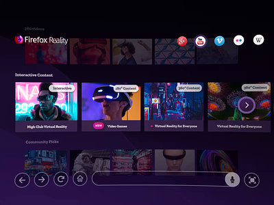 Firefox Reality – UI Design app app dashboard app layout application design dashboard design enterprise ui loop animation motion graphics motion ui ramotion slider animation ui ui animation ui design user dashboard vr ui web dashboard web layout web ui web ui design