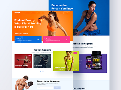 Vshrеd Website Design colorful colors fitness girl landing page layout marketing website product design ui ui design ux ux design web web design webdesign