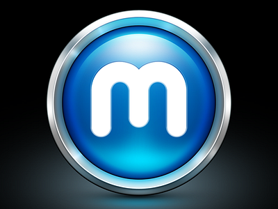 MacGameStore App Icon app application blue border game glow icon icons logo mac macgamestore macos metal os outline ramotion reflect round shadow store