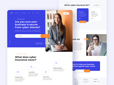 Cybersecurity Web Site Design landing page website designer