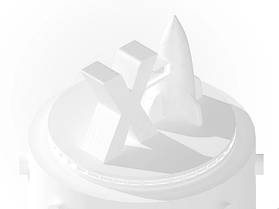 X1 Dribbble 3d 3dprinting clean design flat photoshop rocket rocket launch rocket ship space space exploration space ship ui white background x