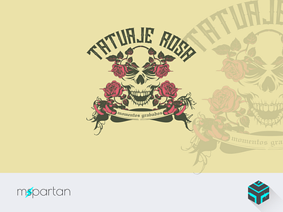 Tatuaje Rosa angry angry skull badass bone devil horror intimidating logo nightmare scary skull skull logo spooky