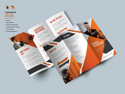 Corporate Tri Fold Brochure 3 fold a4 abstract tri fold agency brochure brochure template business clean corporate creative creative design design elegant flexible illustrator marketing minimal modern multi use multipurpose