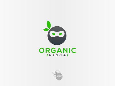 organic ninja logo app application creativity design developer fidio fruit fun game game booster green health healthy herbal iconic identity japan japanese leaf leaves