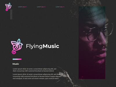 Flying Music Logo Design branding clean creative design fly flying logo modern music music player musician
