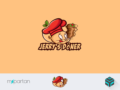 Jerry s Doner abstract abstract art animal branding business clean company design doner illustration jerry kebab logo mascot logo modern sandwich sandwiches vector