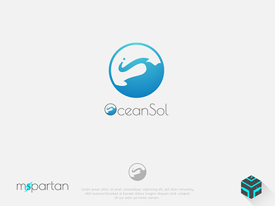 iconic logo for OceanSol abstract wave app aqua beach blue clean curve design flat identity letter logo marine nature o o logo ocean ocean o logo oceans plumb