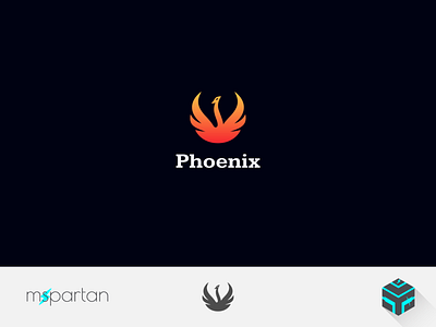 Phoenix Logo bird brand branding corporate eagle fire flame flat flow fly freedom logo luxurious majestic modern orange phoenix power powerpoint professional