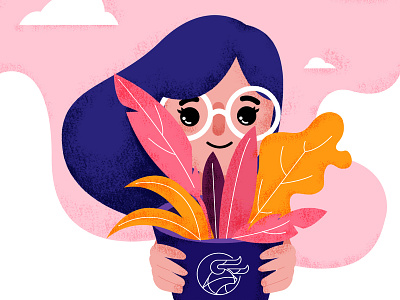 Wonderful plant adobe adobe illustrator draw adobe ilustrator dribbble dribbler girl girl illustration illustator illustration pink plant plant illustration textured vector