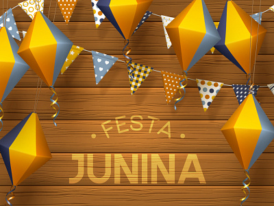 Festa Junina 3d background brazil design festa junina festival holiday lantern vector illustration