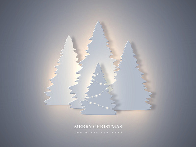 Christmas holiday design. 3d abstract christmas christmas tree christmas trees garland holiday illustration new year papercut vector xmas