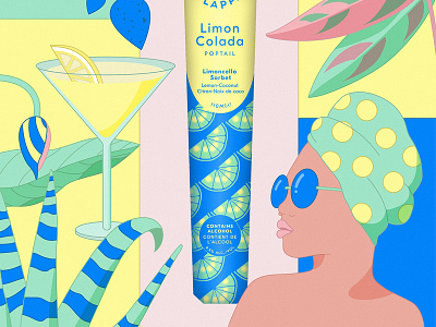 Limon Colada advertisement drink illustration pattern design summer vector women