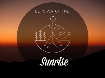 Let's Watch The Sunrise after effects animation camping icon iconography illustrator motion motion graphics outdoors sunrise