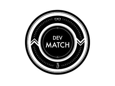 Dev Match black circle concept icon illustrator logo symbol web white