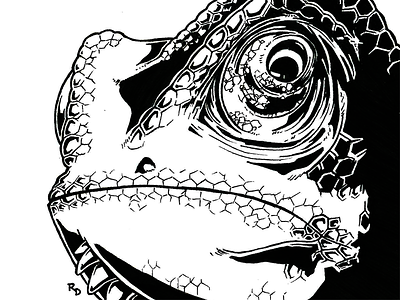 Inked Kindgom | Chameleon alien chameleon illustration ink lizards monster reptile