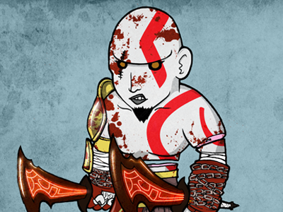 Kratos art drawing hand drawn illustration photoshop print video games