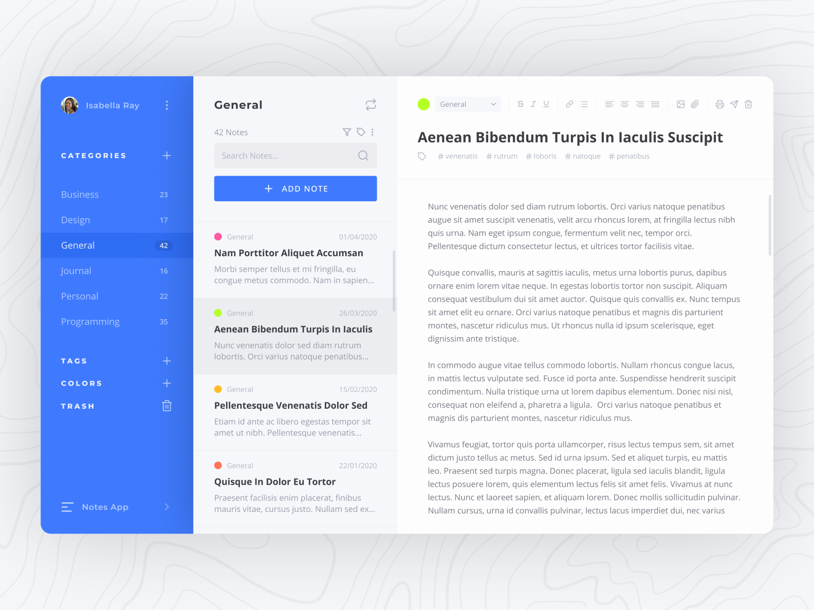 Notes App Category Screen by Daniel Dogeanu on Dribbble