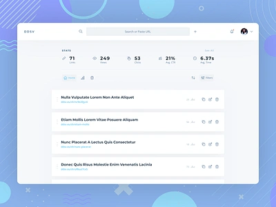 DDSV Link Shortener app application blue clean dashboard design desktop figma link minimal node pwa react screen shortener simple ui web
