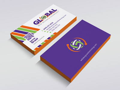 Global Web Design + Technology logo and business card design