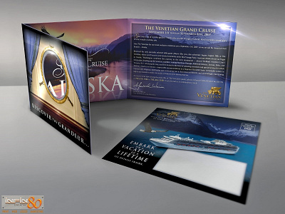 VIP Trifold Brochure with Envelope, Embossing & Gold Foil