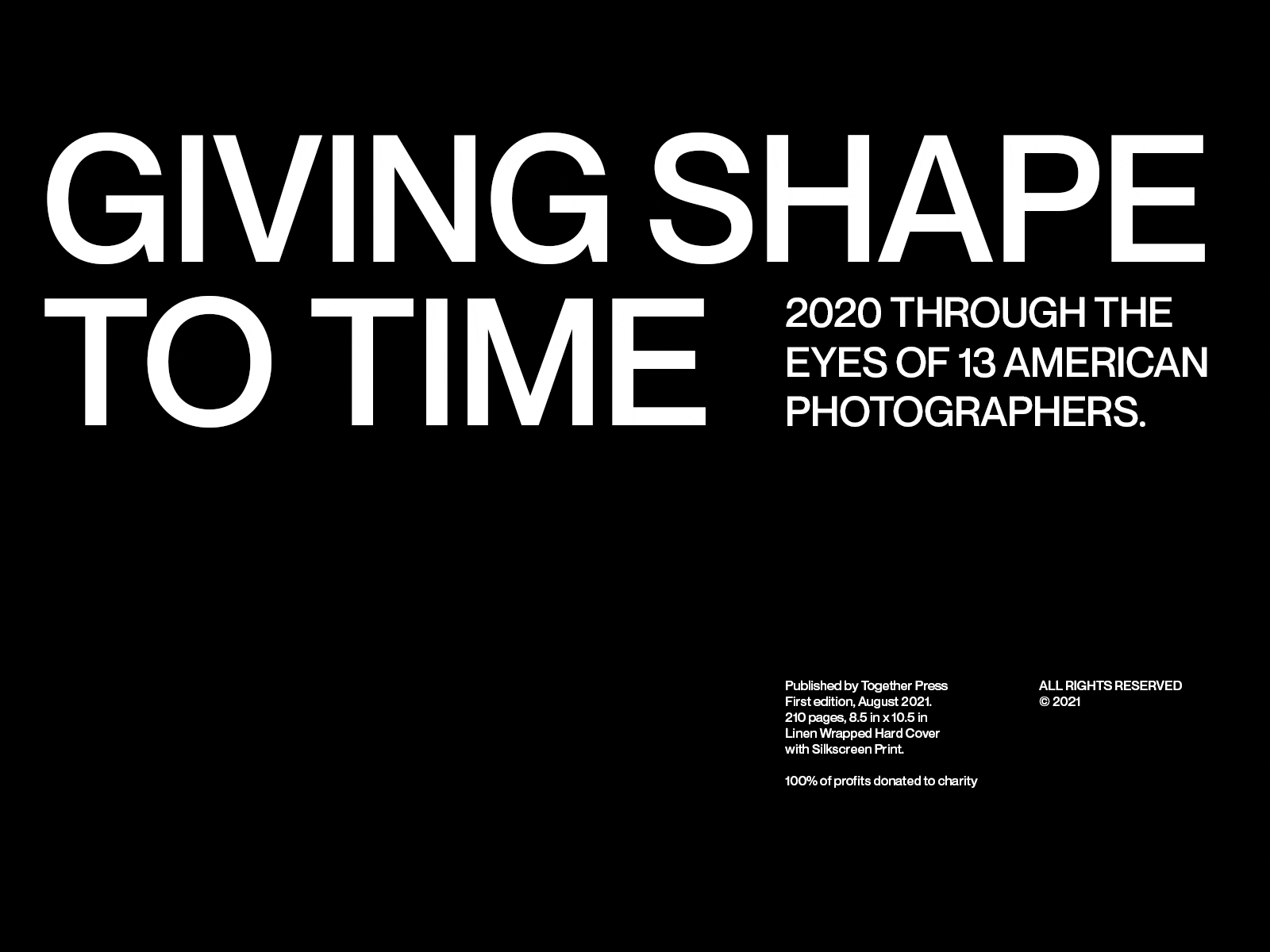 GIVING SHAPE TO TIME art direction austin book book cover design editorial editorial design gif graphic art minimal non profit photobook photography print publishing typography