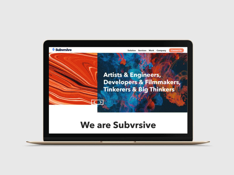 Subvrsive Home Page art direction austin branding design home page icon logo motion ui ux web