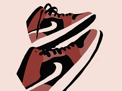 One of a kind | IG Feed aesthetics color illustration jordan nike shoes