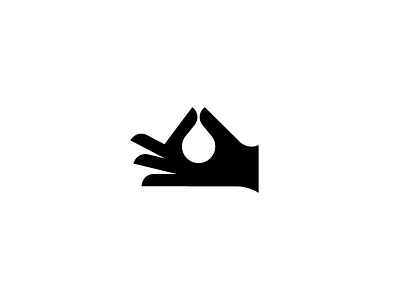 Water mark drop hand logo mark water