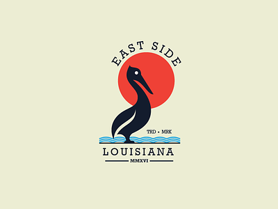 Louisiana badge east illustration logo louisiana mark pelican side state trade
