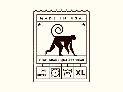 MADE IN USA badge monkey tag usa