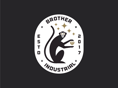 BROTHERS INDUSTRIAL badge bright brother diamond industrial monkey shine symbol