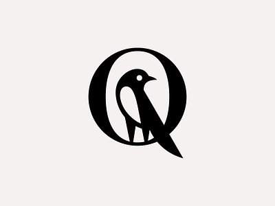 Q bird laliashvili letterform magpie monogram q sandro typography