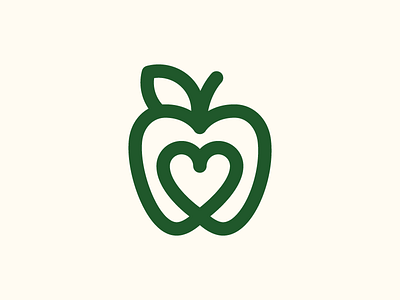 Healthy Apple apple fruit green healthy heart mark symbol