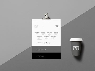 Coffee Shop Menu and Cup Design branding coffee coffee shop corporate branding menu design minimal