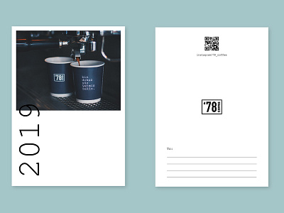 '78 Coffee Posrcard Design christmas coffee shop minimal minimalism postcard postcard design print