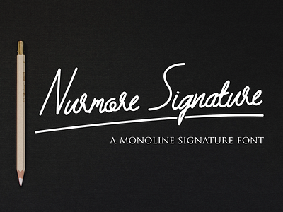 Nurmore Signature desain icon identitas ilustrasi logo mengetik merek monoline tipografi vektor