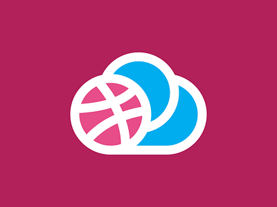 Dribbble Cloud aplikasi desain identitas ikon ilustrasi logo merek minimal monoline tipografi vektor