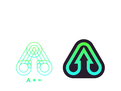 A + Arrow desain identitas ikon ilustrasi logo merek minimal monoline tipografi vektor