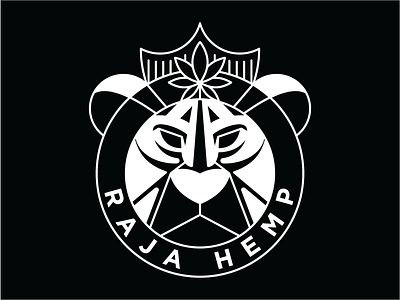 Raja Hemp desain identitas ikon ilustrasi logo merek minimal monoline tipografi vektor