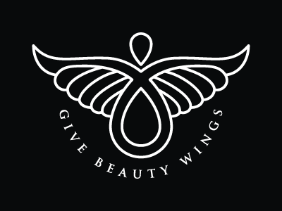 Give Beauty Wings adobe illustrator branding identitas ilustrasi logo merek minimal monoline tipografi vektor