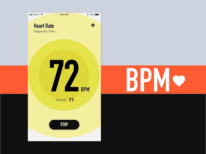 Heart rate monitoring app | iOS animation health healthcare heart rate heart rate monitor ios medical mobile app design prototype ui design
