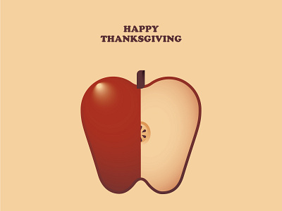 Happy Thanksgiving apple color fall fruit gradient illustration thanksgiving