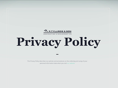 Privacy Policy webpage header landing page madeontilda privacy policy tilda web design website builder