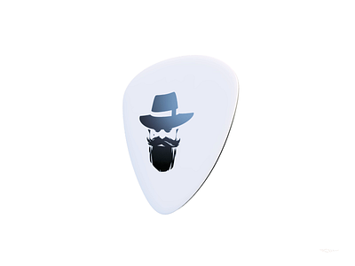 Mr Belousoff III 3d beard guitar pick logo music musician mustache rock